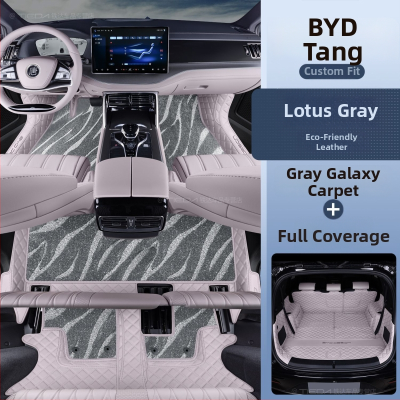 Podlahové rohože BYD Tang DMI 7-miestny hybrid EV, obklopujúci horný koberec, s logom tlačeným, bez prispôsobenia