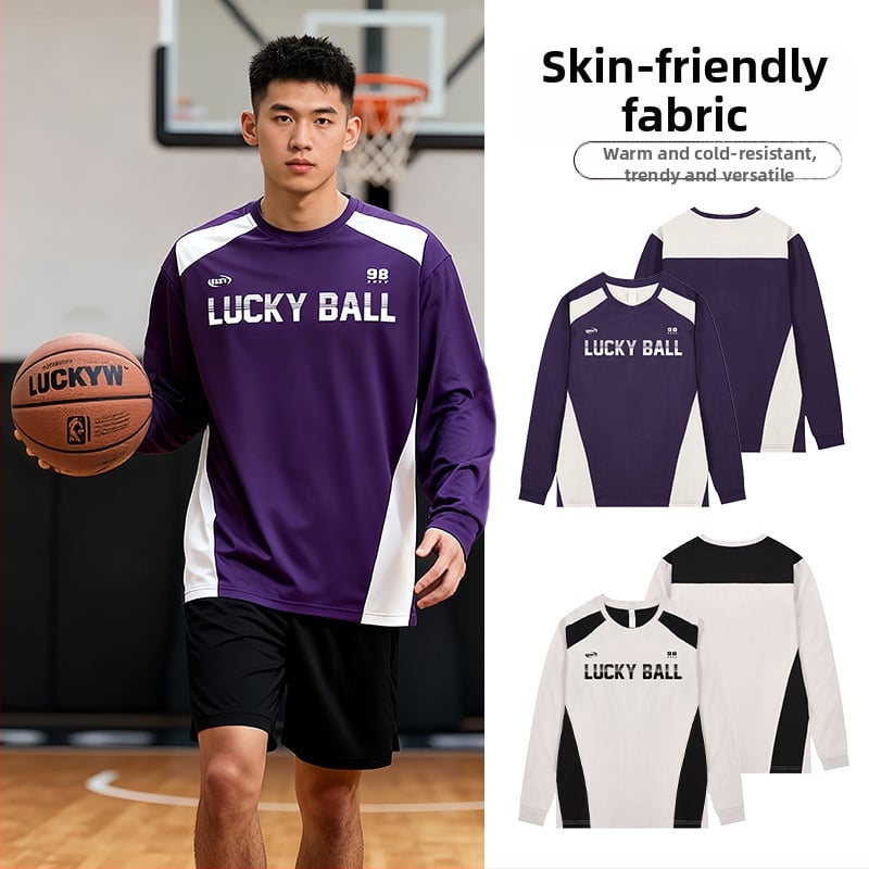 Košarkaški dres s dugim rukavima, okrugli izrez, materijal prijazan koži od poliestera, podstava od poliesterske smjese, za odrasle, unisex