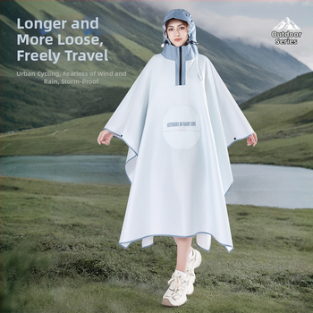 Poncho de drumeție cu rucsac pentru adulți – poliester taftă, adeziv PU impermeabil, aproximativ 380 g