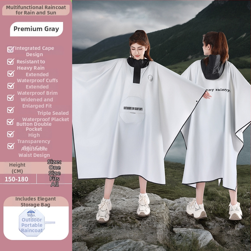 Poncho de drumeție cu rucsac pentru adulți – poliester taftă, adeziv PU impermeabil, aproximativ 380 g