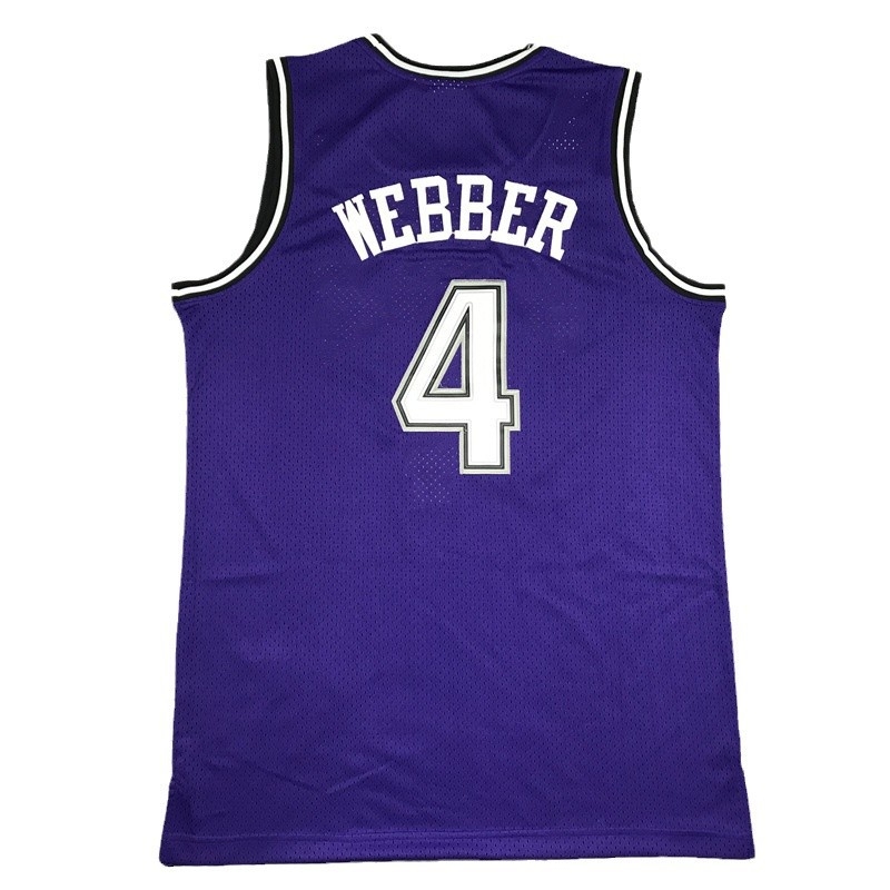 Kings kosárlabda mez broderiával – Nr. 4 Power Forward Weber, pamutkeverék anyag, 90% poliészter, felnőtt férfiaknak, kosárlabdázáshoz