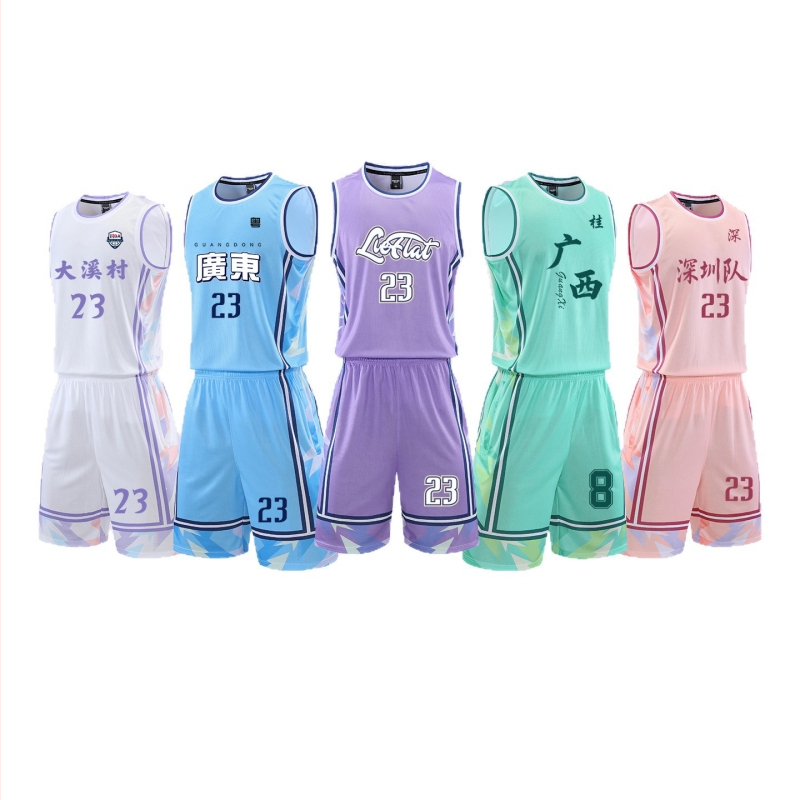 Basketbalový set uniformy – voľný strih, bez rukávov, V-krk, 100% polyester, rýchloschnúci, priedušný
