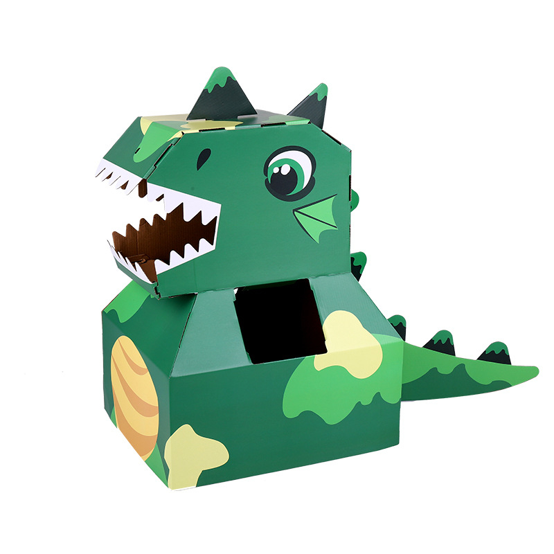 Trodimenzionalna kartonska dinosaurus nosiva kutija za DIY — materijal papir, 3D panel, DIY-friendly, uzrast 4–6 godina