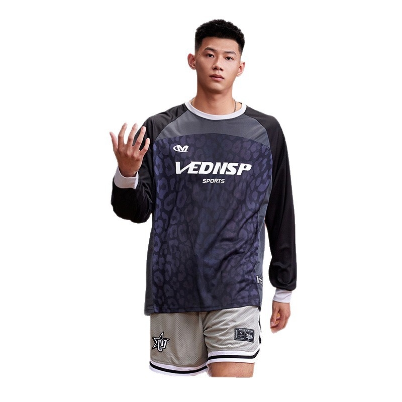 Digitális kosárlabda mez hosszú ujjú, gyorsan szárad, légáteresztő, nedvszívó, 100% poliészter