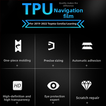 Ochranná vnútorná fólia pre navigačný displej a stredový panel - PET, odolnosť voči vysokým a nízkym teplotám, poloha: centrálne riadenie, univerzálne použitie