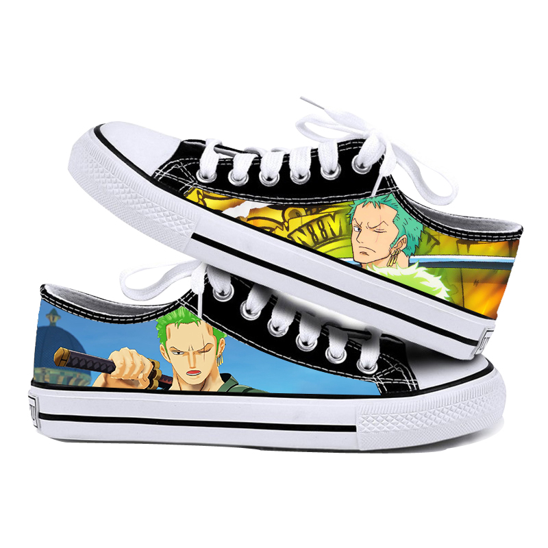 Muške platnene tenisice s animacijskim printom, niski profil, vezanje na šnure, vulkanizirana potplat, casual obuća