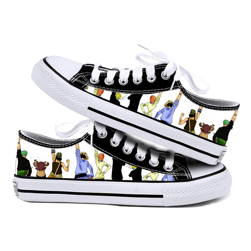 Muške platnene tenisice s animacijskim printom, niski profil, vezanje na šnure, vulkanizirana potplat, casual obuća