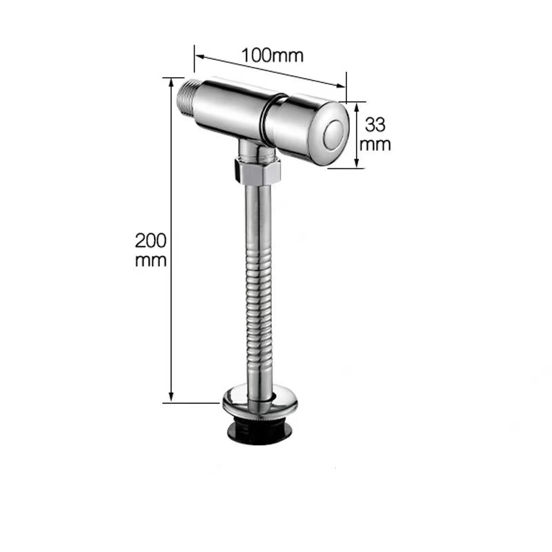 Ventil za ispiranje urinarnika, model xb001, bakar-cink legura, izlaz 16 mm, tlak vode 6, vrijeme ispiranja 1–3 s