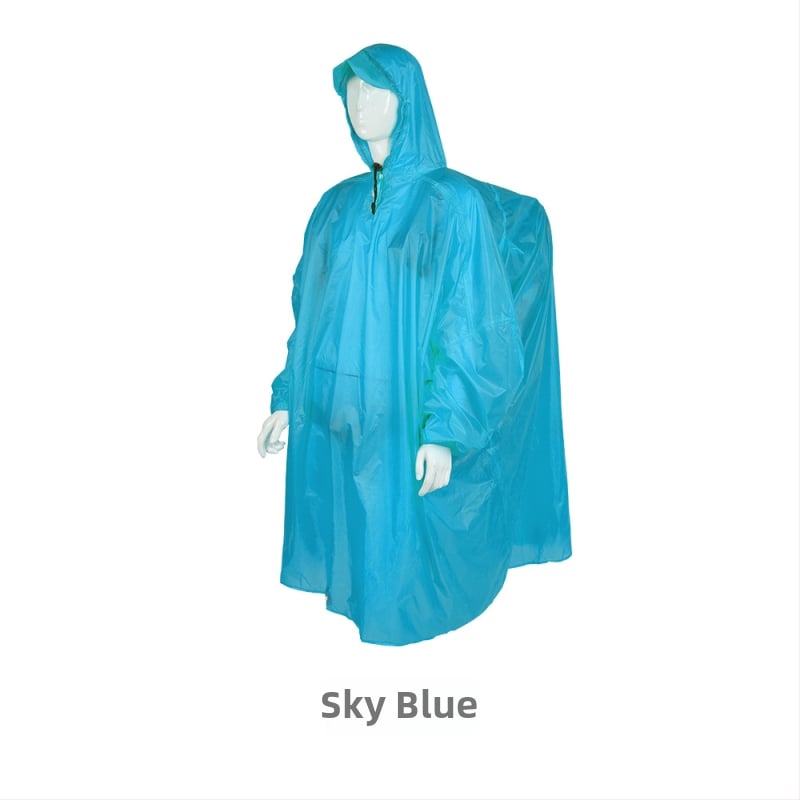 BLUEFIELD Poncho monocorp pentru drumeții, țesătură din 15D nylon cu acoperire de silicon, strat impermeabil cu silicon, adult