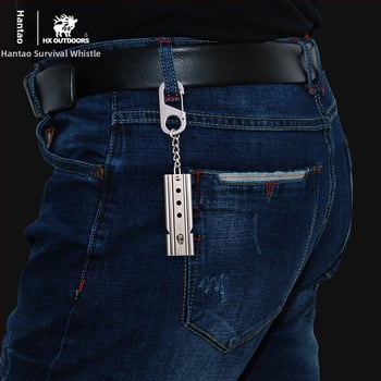 Fluier metalic de supraviețuire pentru exterior – semnal de urgență cu înaltă frecvență