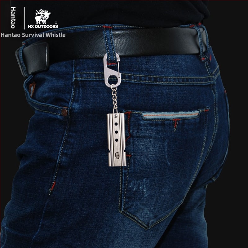 Fluier metalic de supraviețuire pentru exterior – semnal de urgență cu înaltă frecvență