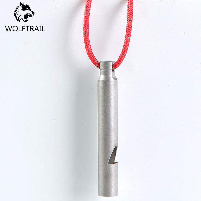 Kültéri túlélő síp tiszta titánból – fém síp magas hangerővel, túrázáshoz és kempingezéshez
