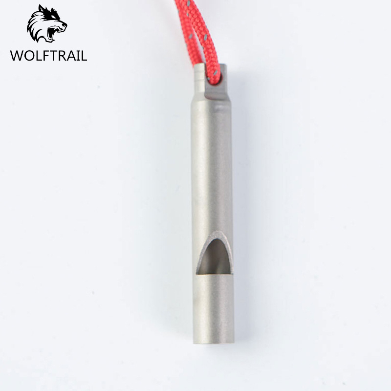 Kültéri túlélő síp tiszta titánból – fém síp magas hangerővel, túrázáshoz és kempingezéshez