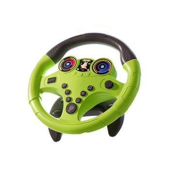 Volan de jucărie pentru copii cu scop educațional — lumini intermitente și muzică/vorbire, din plastic, funcționează pe baterii, potrivit pentru copii 4–6 ani, dezvoltă coordonarea mână-ochi