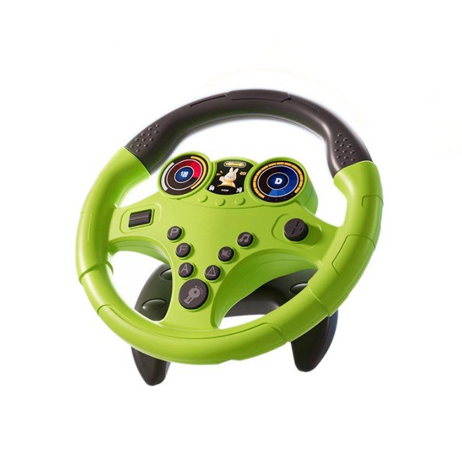 Volan de jucărie pentru copii cu scop educațional — lumini intermitente și muzică/vorbire, din plastic, funcționează pe baterii, potrivit pentru copii 4–6 ani, dezvoltă coordonarea mână-ochi