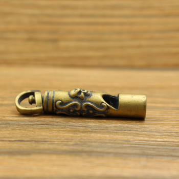 Медна свирка с висулка, отпечатано лого, опаковка 500 бр., за спорт и открито ползване