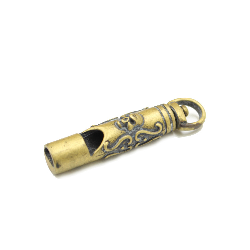 Медна свирка с висулка, отпечатано лого, опаковка 500 бр., за спорт и открито ползване