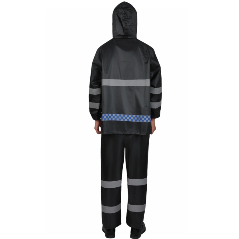 Szolgálati esőkabát és esőnadrág készlet kültéri tűzoltói mentési feladatokra – Reflektív elemek, Vízálló 150D anyag, PVC ragasztó réteg