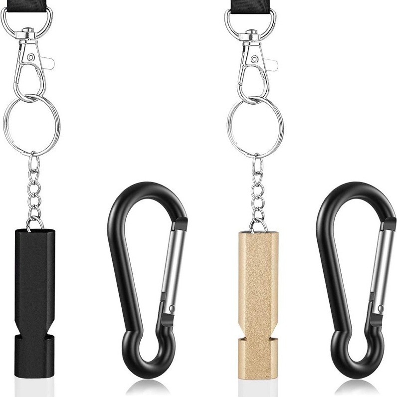 Kültéri vészjelző síp kettős frekvenciával, nyakba akasztható pánttal, lapos kialítás a háziállatok képzéséhez