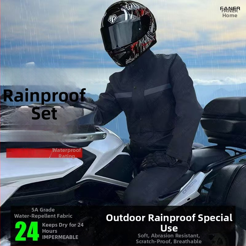 Motocyklový dažďový pončó, hrubý dvojvrstvový materiál Spring pongee, reflexný, PVC lepidlo vrstva