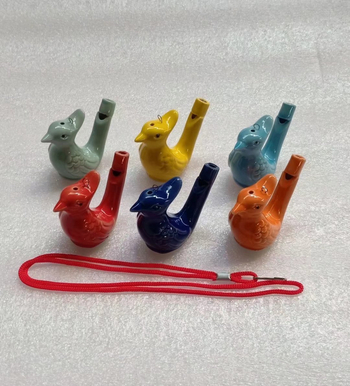Svirka ptice vode na uzici, glazirana keramika, šarena glazura, prilagodljivo, marka Chuangzhan