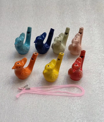 Svirka ptice vode na uzici, glazirana keramika, šarena glazura, prilagodljivo, marka Chuangzhan