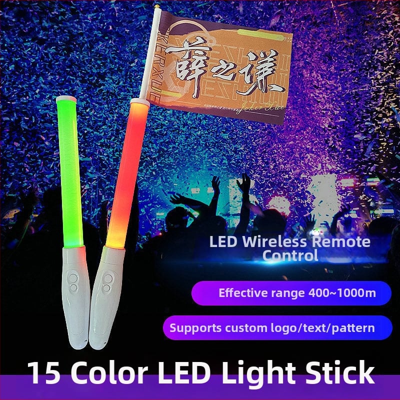 LED svjetlosna štapić s zviždaljkom i ručnim daljinskim upravljačem za koncerte, plastična, poluručna i polu-mehanička izrada, moguć ispis logotipa