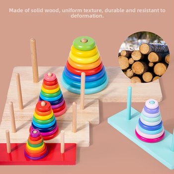 Drveni toranj Hanoi – Deset razina, otključavanje prstena, Kongming/Luban zaključavanje, uzrast 7–14, moguć prilagodba