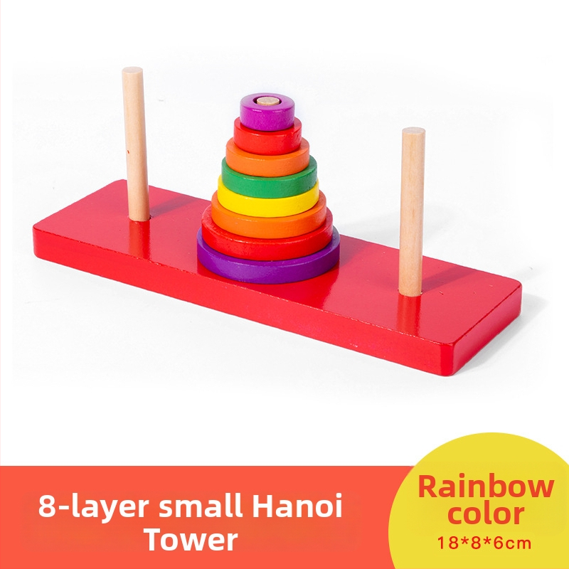 Drveni toranj Hanoi – Deset razina, otključavanje prstena, Kongming/Luban zaključavanje, uzrast 7–14, moguć prilagodba