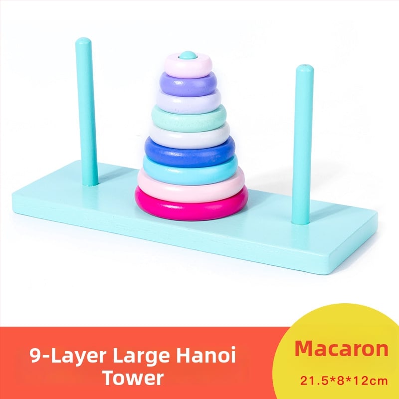 Drveni toranj Hanoi – Deset razina, otključavanje prstena, Kongming/Luban zaključavanje, uzrast 7–14, moguć prilagodba