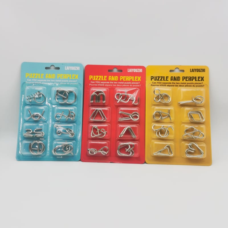 Puzzle cu nouă inele metalice, încuietoare din fier, set de 8 piese, antrenament pentru răbdare