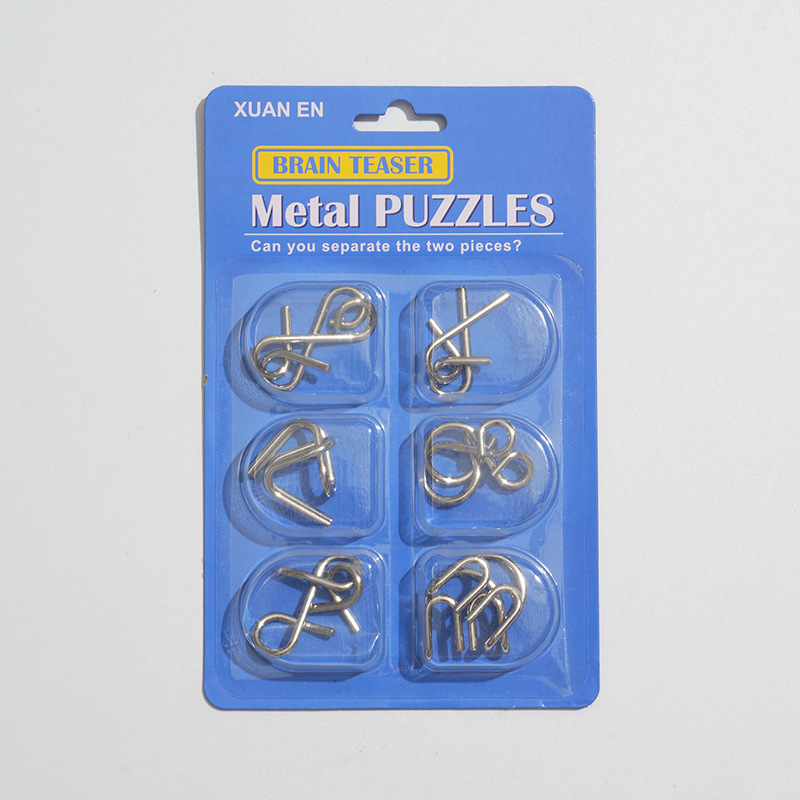 Puzzle cu nouă inele metalice, încuietoare din fier, set de 8 piese, antrenament pentru răbdare