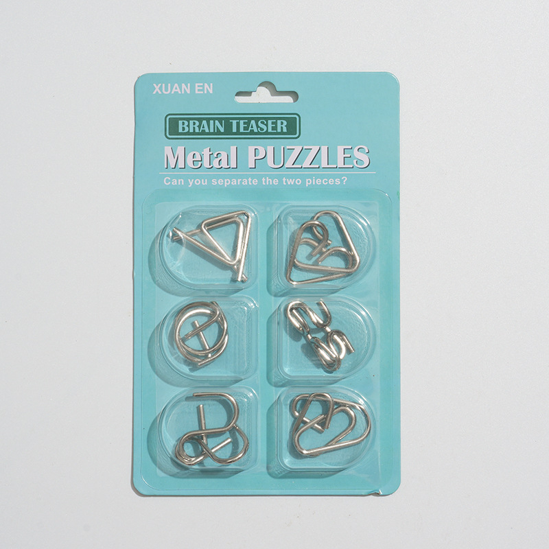 Puzzle cu nouă inele metalice, încuietoare din fier, set de 8 piese, antrenament pentru răbdare