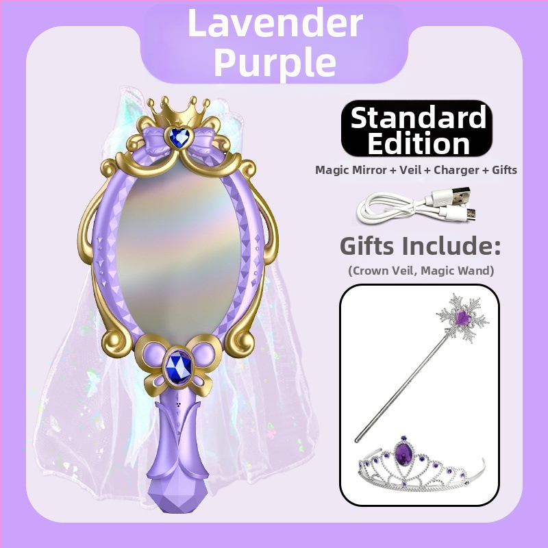 Oglindă AI inteligentă pentru învățare, cu recunoaștere vocală, Wi-Fi și baterie reîncărcabilă — jucărie interactivă de învățare cu jocuri părinte-copil și tematică de îmbrăcare a prințesei, pentru copii 7–14 ani