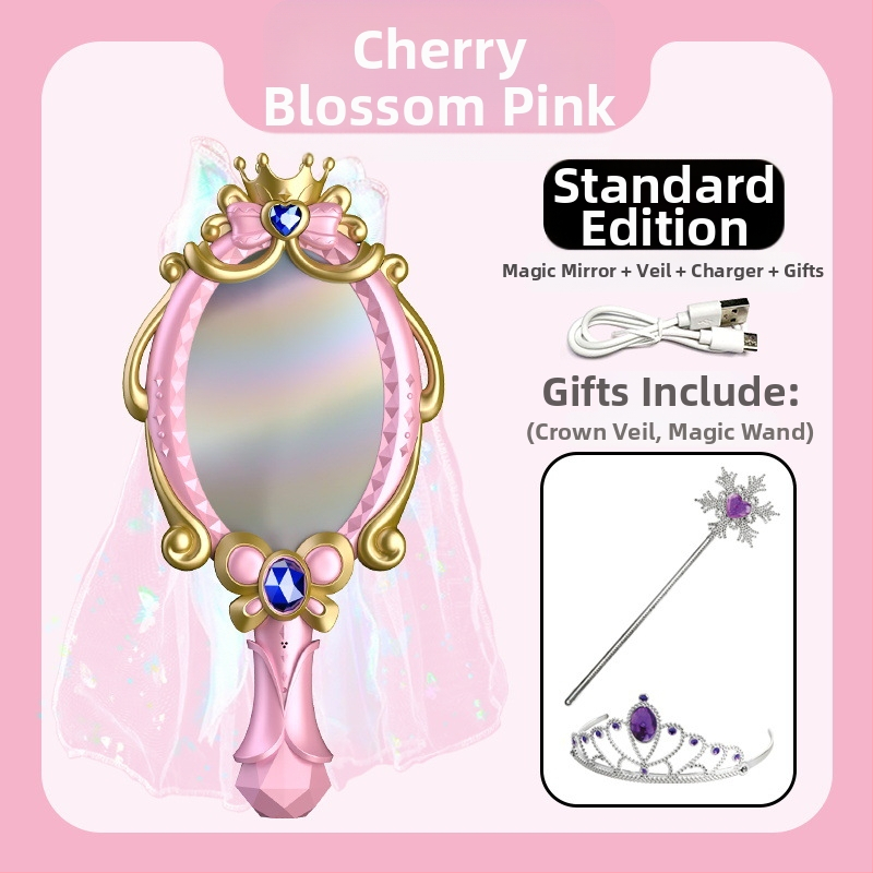 Oglindă AI inteligentă pentru învățare, cu recunoaștere vocală, Wi-Fi și baterie reîncărcabilă — jucărie interactivă de învățare cu jocuri părinte-copil și tematică de îmbrăcare a prințesei, pentru copii 7–14 ani