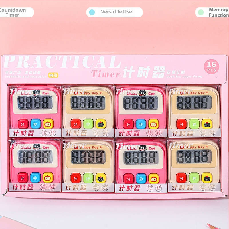 Cronometru de bucătărie - electronic, alimentat cu baterii, pătrat, afișaj numeric