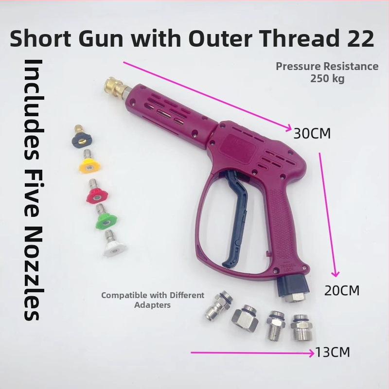 Vysokotlaková pištoľ na umývanie áut, hlava z meďe, rukoväť z plastu, hmotnosť 2 kg