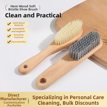 Perie pentru pantofi cu peri moi din păr de cal pentru îngrijire delicată