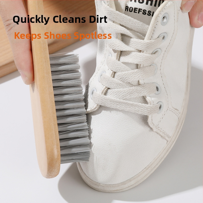 Perie pentru pantofi cu peri moi din păr de cal pentru îngrijire delicată