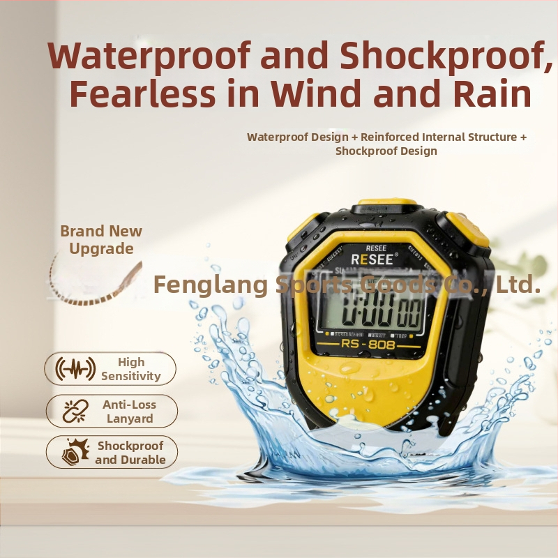 Elektronické športové stopky s ABS telom, protišmyková úprava, hmotnosť 27 g, model BF-808