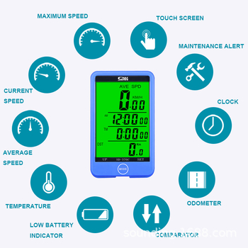 Sunding ηλεκτρονικός μετρητής ταχύτητας ποδηλάτου με ABS, αδιάβροχος, παύση, χρονόμετρο