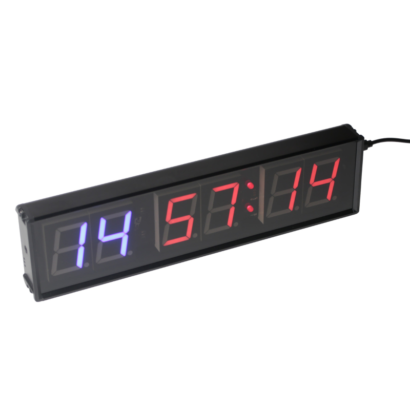 Ηλεκτρονικός χρονομετρητής/χρονόμετρος γυμναστηρίου — αλουμινένιο σώμα, LED αντίστροφη μέτρηση, λειτουργία παύσης, αντιολισθητική επιφάνεια, οθόνη σε μία γραμμή