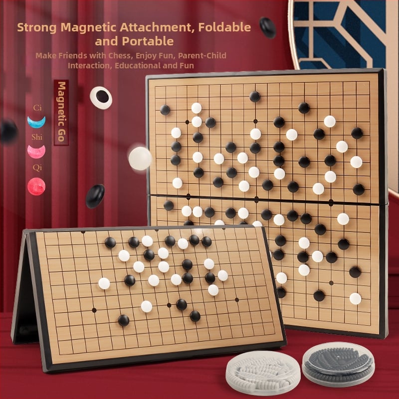 Magnetsko Go i Gomoku 2-u-1 – prijenosna sklopiva ploča, plastična edukativna igra za uzrast 4–35