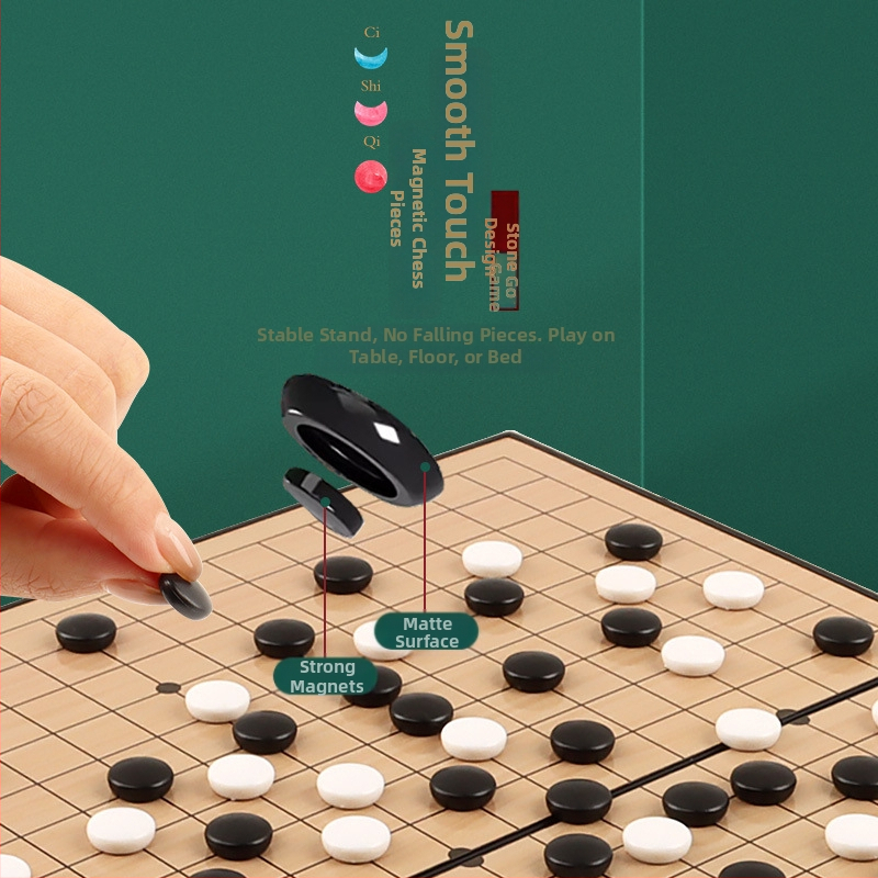 Magnetsko Go i Gomoku 2-u-1 – prijenosna sklopiva ploča, plastična edukativna igra za uzrast 4–35