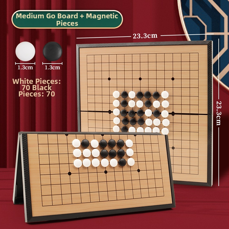 Magnetsko Go i Gomoku 2-u-1 – prijenosna sklopiva ploča, plastična edukativna igra za uzrast 4–35