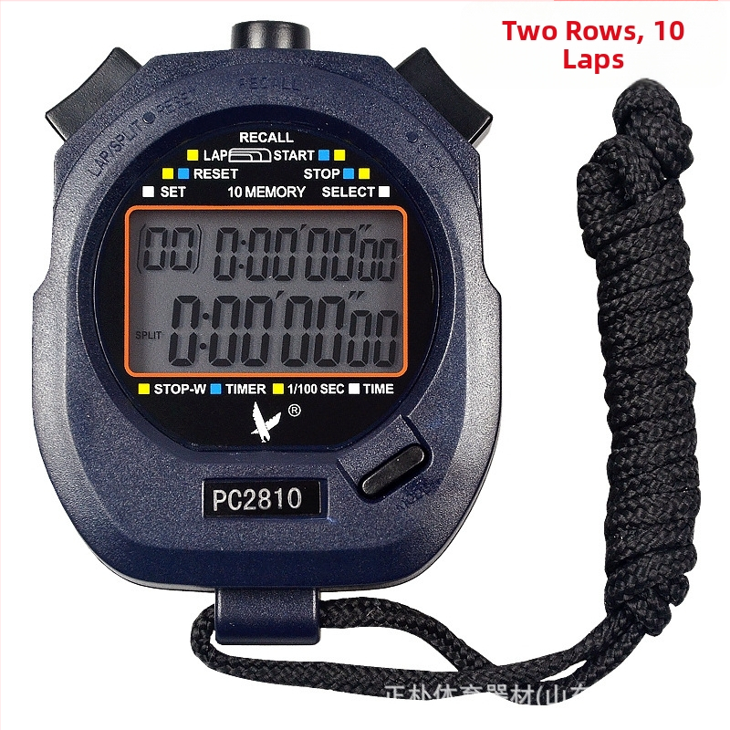 Elektronické stopky PC2810 s dvojradovým meraním, pauzová funkcia, plastové telo