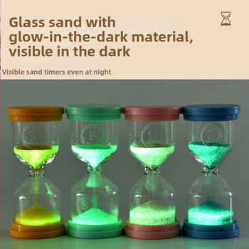 Makaronový tvar svetelných pieskových hodín, fúkané z borosilikátového skla, jednoduchý a moderný štýl, darček pre deti a študentov