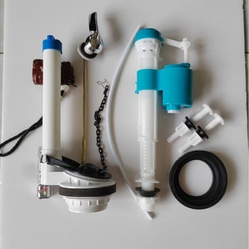 Kit de accesorii pentru rezervorul de toaletă cu ventil de umplere și supapă de evacuare — Material: PP/POM; Categorie: accesorii pentru rezervor; Utilizare: asamblare