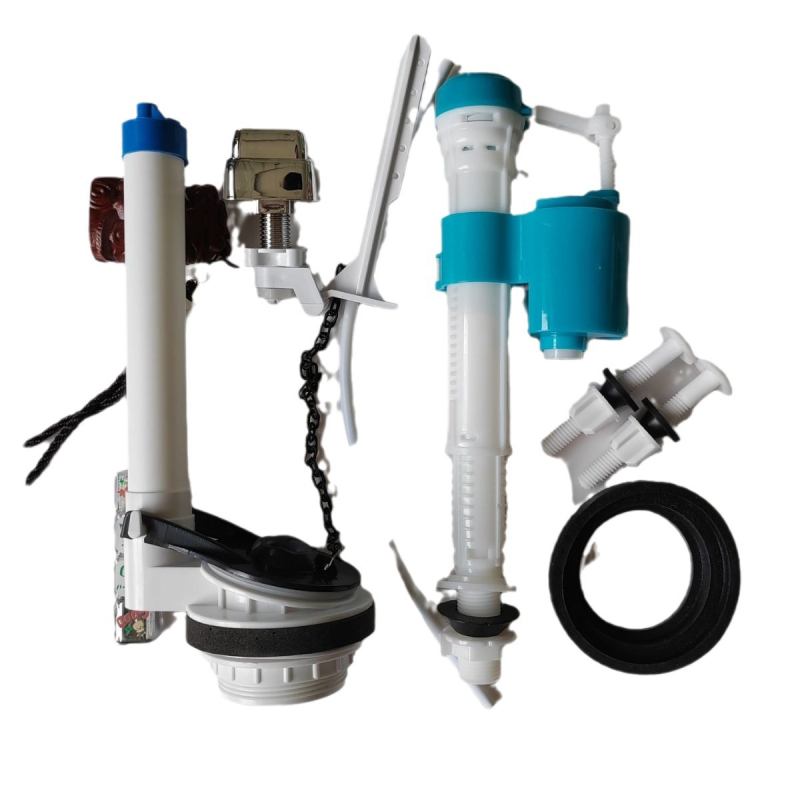 Kit de accesorii pentru rezervorul de toaletă cu ventil de umplere și supapă de evacuare — Material: PP/POM; Categorie: accesorii pentru rezervor; Utilizare: asamblare