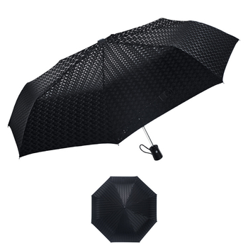 Umbrelă cu trei secțiuni, model lună, deschidere/închidere automată, cadru cu 8 spițe, mâner din plastic